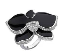 卡地亚兰花系列缟玛瑙钻石戒指