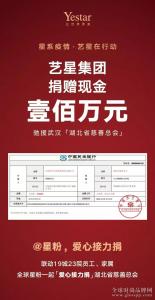 驰援武汉：艺星集团向湖北省慈善总会捐赠100万现金